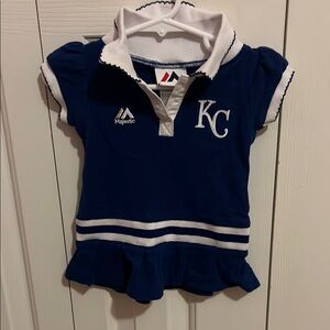 Majestic Blue and White Polo Shirt with Classic Design